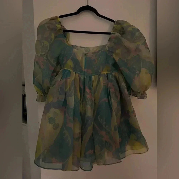 Free people X  Selkie the Puff Puffy Mini Babydoll Dress in Electric Lady M - Picture 2 of 6